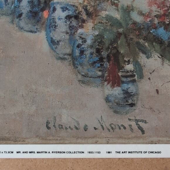 Vintage Claude Monet The Artists House At Argenteuil Lithograph On Board 1991 - Picture 5 of 9